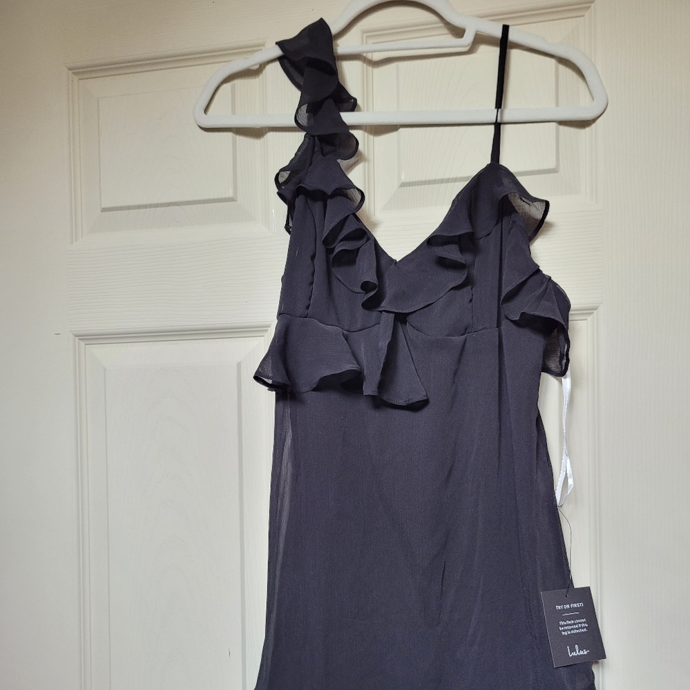 Lulu's Black Ruffle Dress - Picture 2 of 6